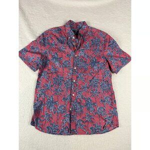 Vineyard Vines Classic Fit Short Sleeve Palm Tree Button Up Shirt Men's Medium